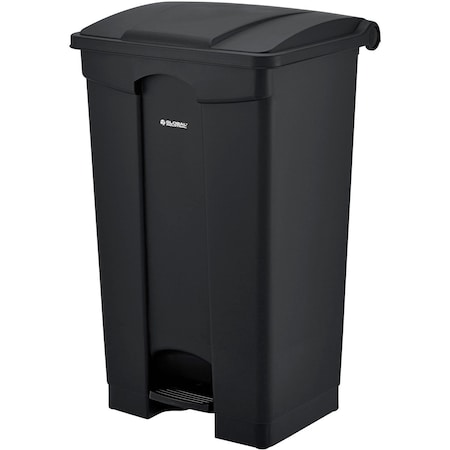 Global Industrial Plastic Rectangular Step On Trash Can, 23 Gallon, Black 641599BK